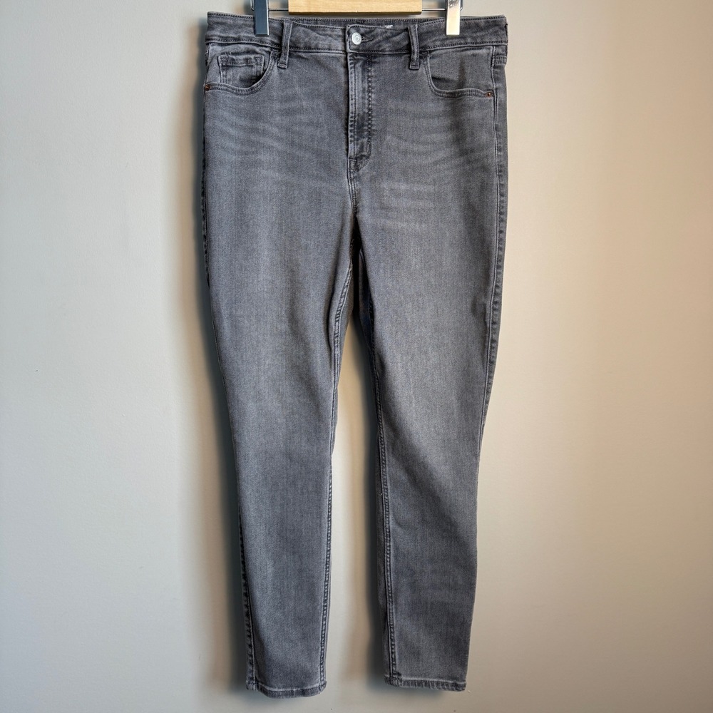 Old Navy Rockstar Super Skinny Jeans Extra High Rise Gray‎ Size 14 Retro Casual